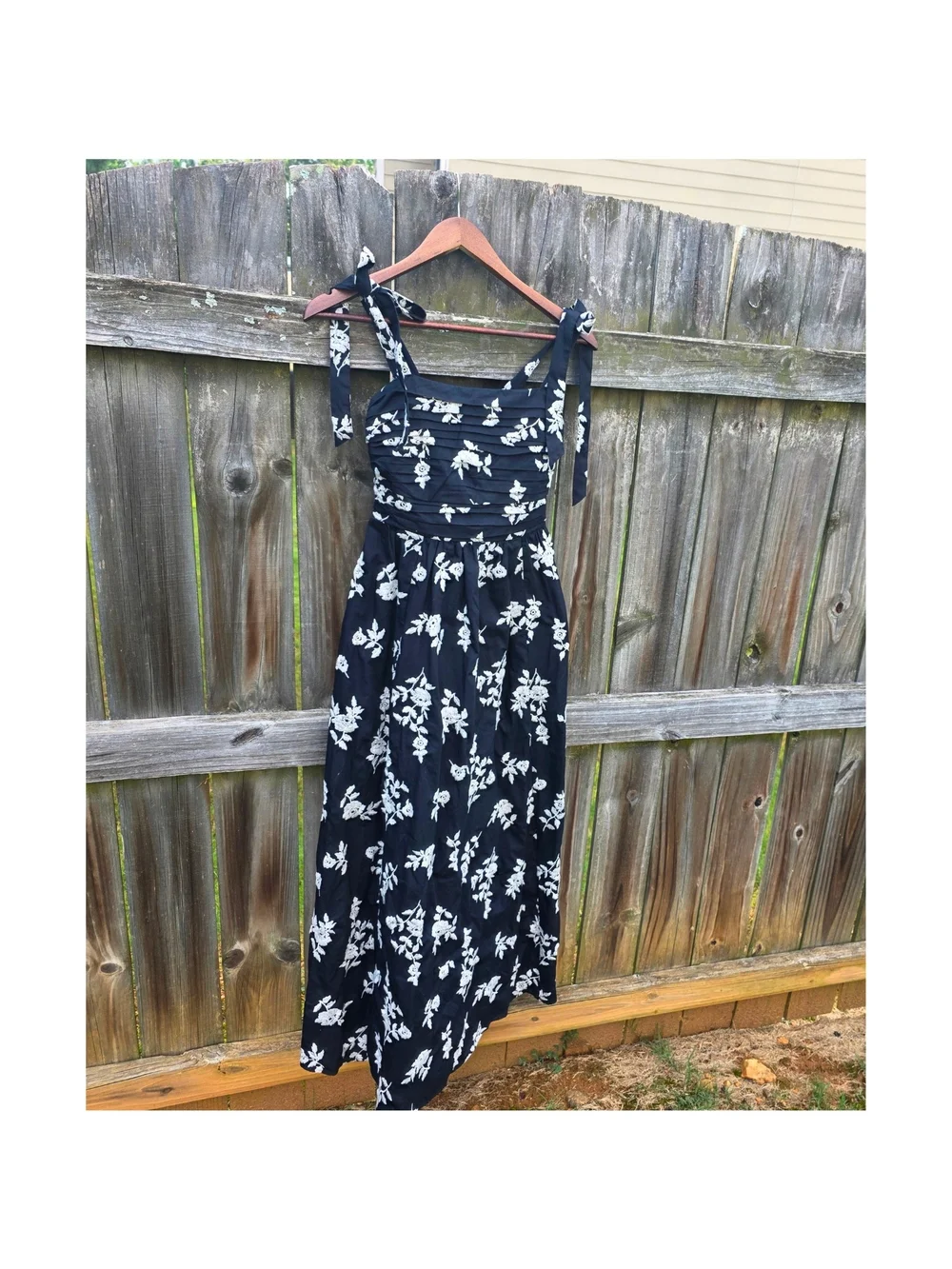 Abercrombie & Fitch‎ Black and White Floral Tie-Strap Emerson Maxi Dress XS Tall